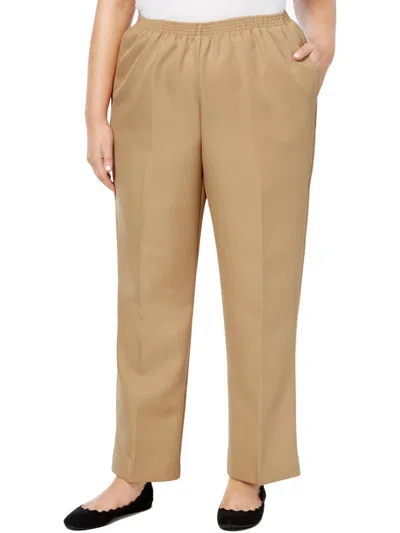 Alfred Dunner Plus Womens Office Wear Professional Casual Pants In Multi