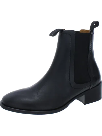 Whistles Womens Leather Pull On Chelsea Boots In Black