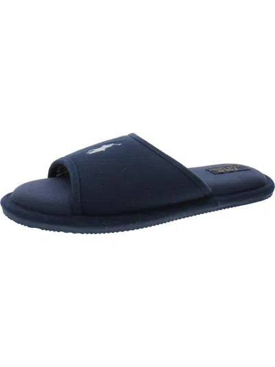 Polo Ralph Lauren Antero Mens Canvas Peep-toe Slide Slippers In Blue