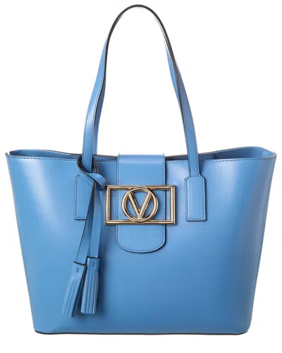 Valentino By Mario Valentino Marion Leather Tote In Blue