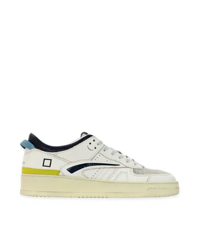 Date Torneo Sneakers In White Leather In White-gray