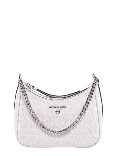 Michael Kors Coated Canvas Shoulder Bag With All-over Monogram In White