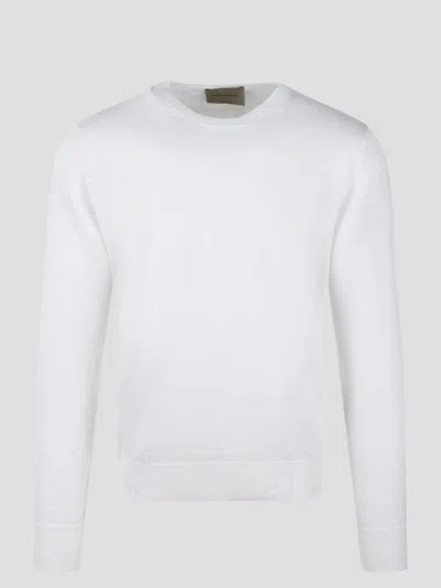 Moreno Martinelli Linen Crewneck Sweater In White