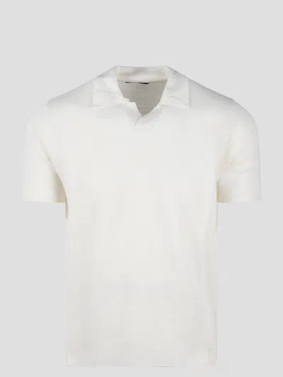 Roberto Collina Milano Stitch Polo Shirt In White