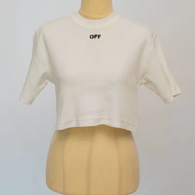 Pre-owned Off-white Off Stamp Crop Top In Stretch-cotton