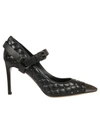 VALENTINO GARAVANI QUILTED ANKLE STRAP PUMPS,NW2S0E37.BWM 0NO NERO