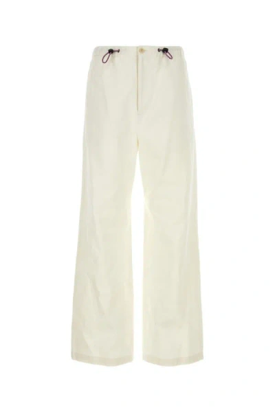 Gucci Drawstring Ruched Drill Pants In White