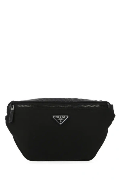 Prada Man Black Fabric Belt Bag