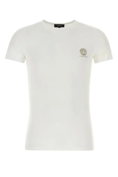 Versace Man White Cotton Stretch T-shirt