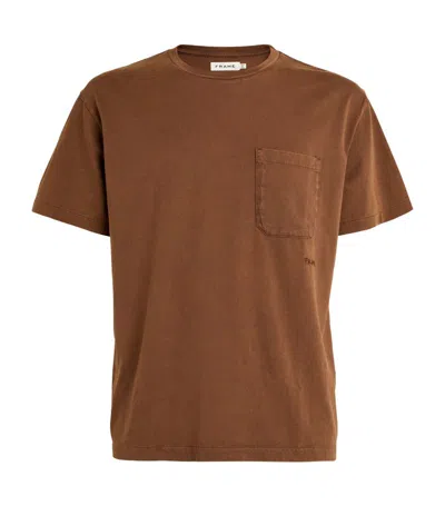 Frame Cotton T-shirt In Brown