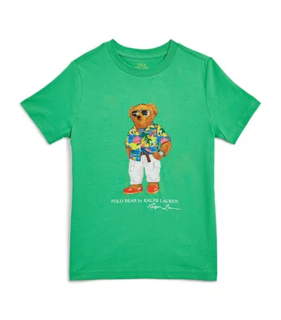 Ralph Lauren Kids' Cotton Polo Bear T-shirt (2-7 Years) In Green