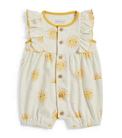 Kissy Kissy Babies' Ruffle-trim Printed Playsuit (0-9 Months) In Yellow