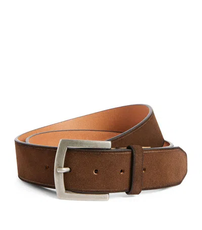 7 For All Mankind Suede Belt In Brown