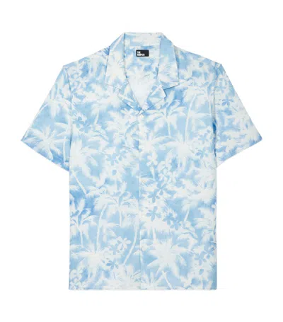The Kooples Palm Tree Print Short-sleeve Shirt In White