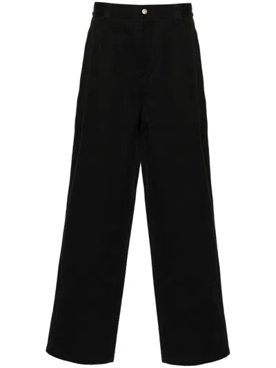 Stussy Straight-leg Cotton Trousers In Black