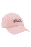 Ganni Embroidered Organic Cotton-twill Baseball Cap In Pink