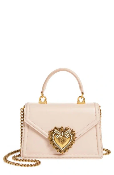 Dolce & Gabbana Leather Crossbody Bag In Powder Pink