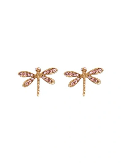 Oscar De La Renta Dragonfly Earrings In Rose