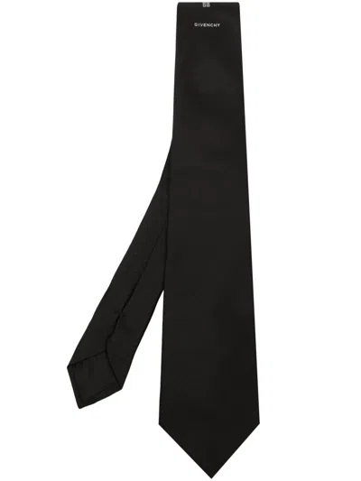 Givenchy 4g Logo-embroidered Tie In Black
