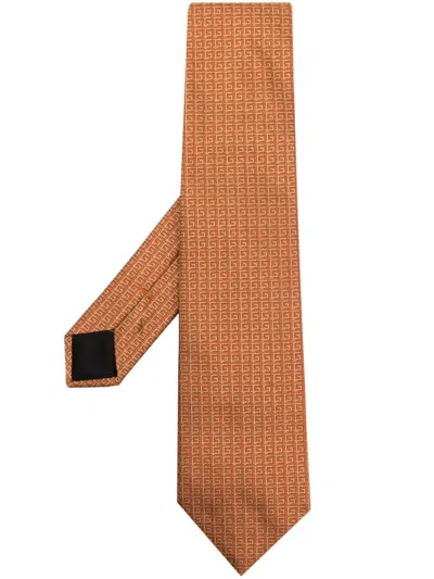 Givenchy 4g-jacquard Silk Tie In Brown
