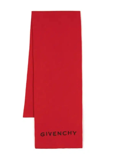 Givenchy 4g-motif Logo-embroidered Scarf In Red