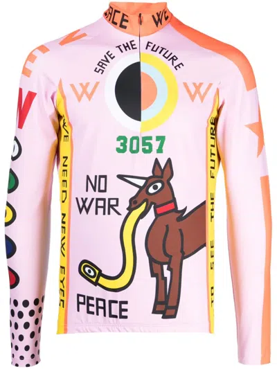 Walter Van Beirendonck 57 Slogan-print Top In Pink