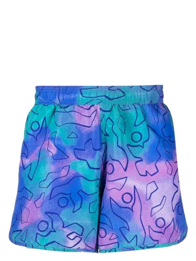 Marant Abstract-print Swim Shorts In Blue