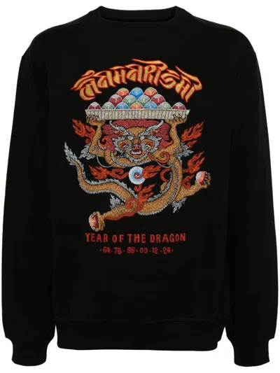 Maharishi Abundance Dragon Organic Cotton Sweatshirt In Black