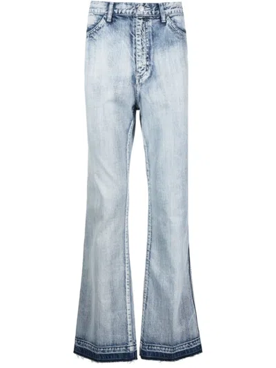 Toga Virilis Acid-wash Straight-leg Jeans In Blau