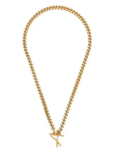 Ami Alexandre Mattiussi Ami De Coeur Chain Necklace In Gold