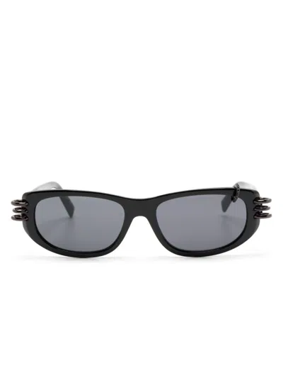 Givenchy Anima Pierced Rectangle-frame Sunglasses In Blue
