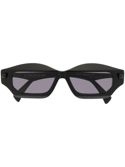 Kuboraum Angular Slim-frame Sunglasses In Black