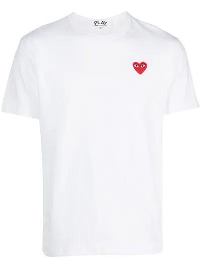 Comme Des Garçons Play Appliqué Logo T-shirt In White