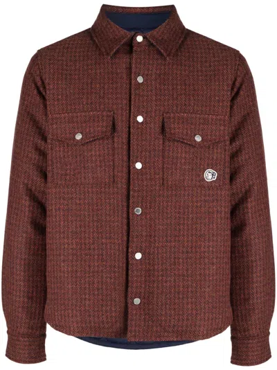 Billionaire Boys Club Arch Logo-print Checked Jacket In Red