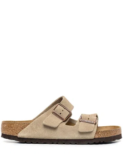 Birkenstock Arizona Leather Sandals In Grey