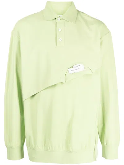 Feng Chen Wang Asymmetric-design Polo Shirt In Grün