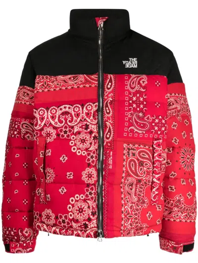 Readymade Bandana-print Padded Down Jacket In Red