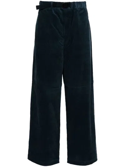 Danton Belted Corduroy Trousers In Blue