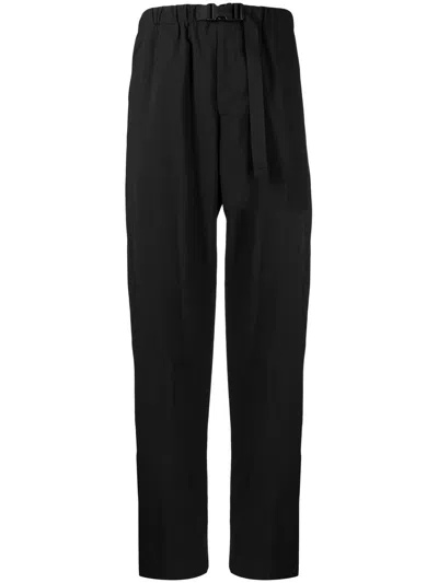 Paul Smith Belted Tapered-leg Trousers In Schwarz