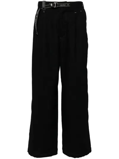 And Wander Belted Wool-blend Trousers In Black