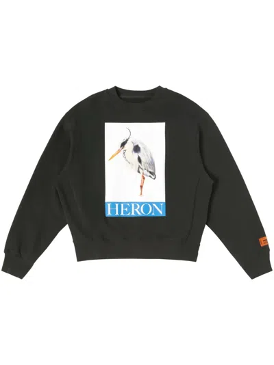 Heron Preston Bird-print Crewneck Sweatshirt In Black