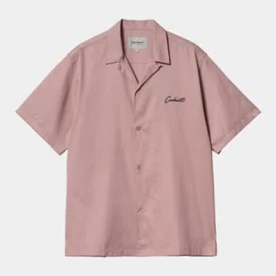 Carhartt Shirt With Logo In Glassy Pink/black