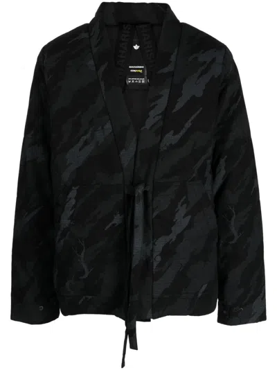 Maharishi Bonsai Forest-print Padded Jacket In Black