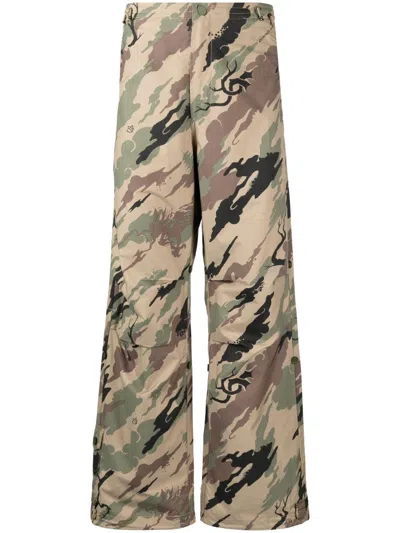 Maharishi Bonsai Forest-print Trousers In Brown
