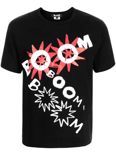 Black Comme Des Garçons Boom Graphic-print T-shirt In Black