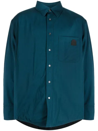 Lanvin Box-pleat Long-sleeved Shirt In Blau