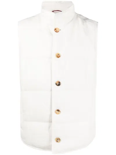 Brunello Cucinelli Button-up Down Vest In White