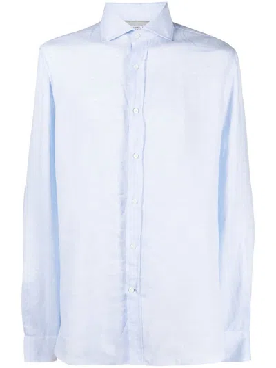 Brunello Cucinelli Button-up Long-sleeve Shirt In Blue