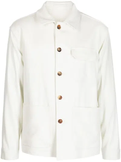Lardini Buttoned Cotton Shirt Jacket In Neutral