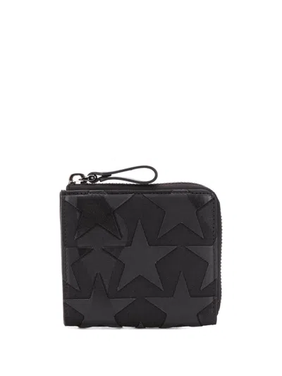 Valentino Garavani Camouflage Star Patch Wallet In Black